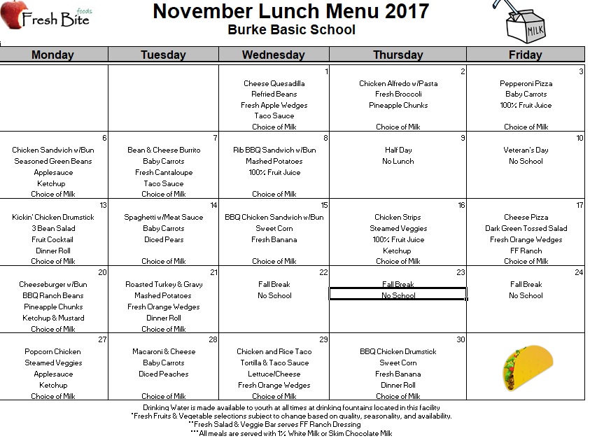 november 2017 menu calendar