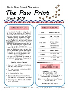 Paw Print March 2016 - Page 1