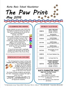 Paw Print May 2016 - Page 1