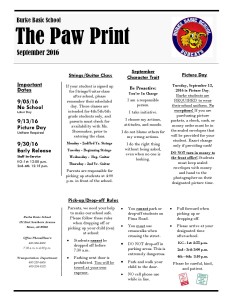 Paw Print September 2016
